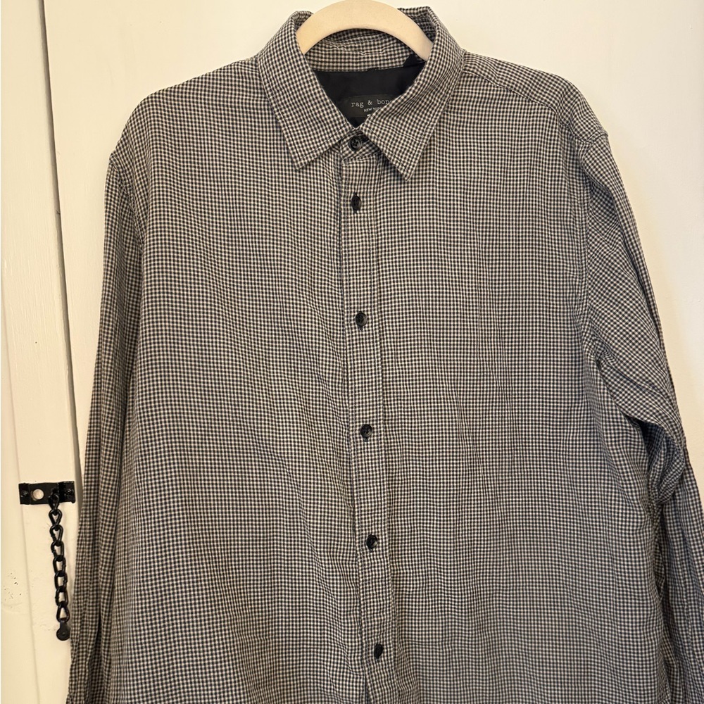 rag & bone cotton gauze checkered button down